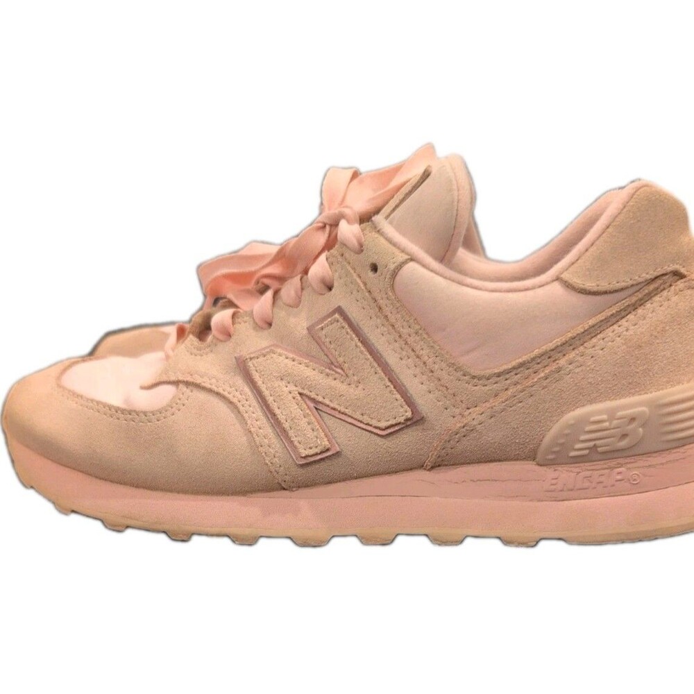 New Balance 574 WL574SLA Women's Salmon Suede Sneakers Size 7.5 Shoes